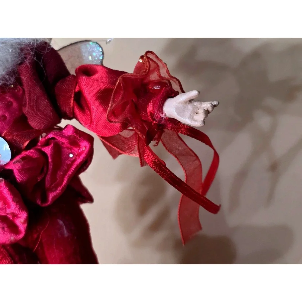 Mark Roberts Christmas Fairy Elf Red Velvet Glitter Wings‎ Limited Edition Doll
